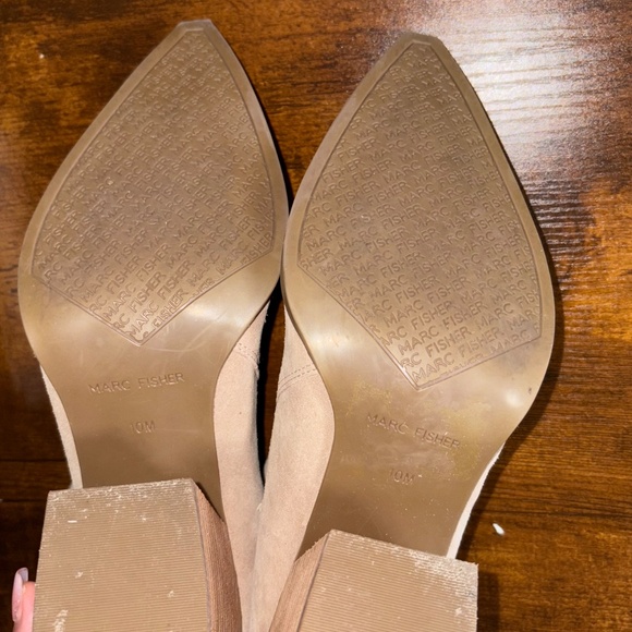 Marc Fisher heel boots booties size 10 tan beige cream - Picture 3 of 3